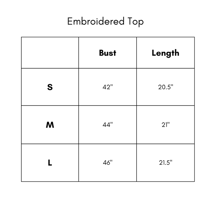 Embroidered Top - Black