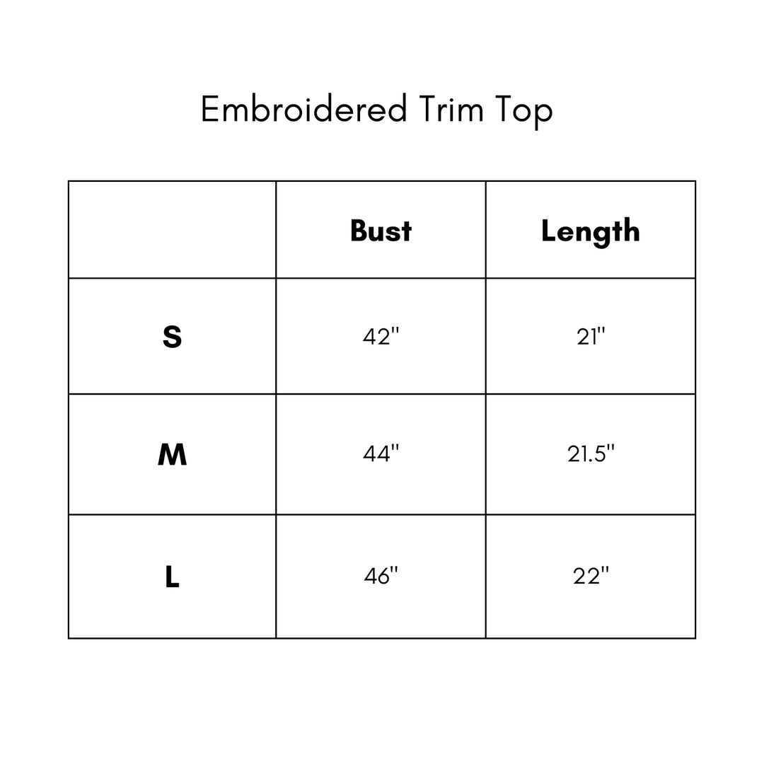 Embroidered Trim Top - Green