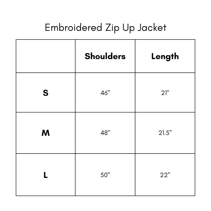 Embroidered Zip Up Jacket - Olive