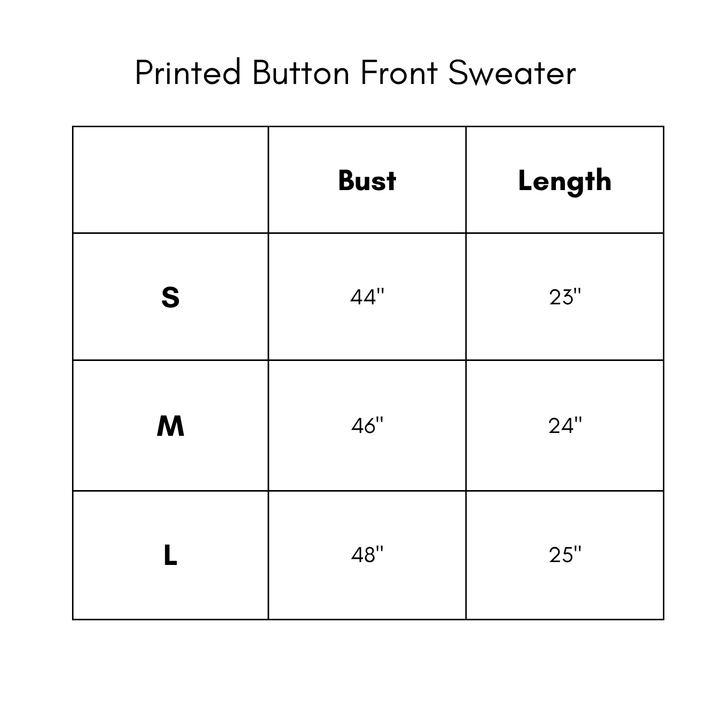 Printed Button Front Sweater - Taupe