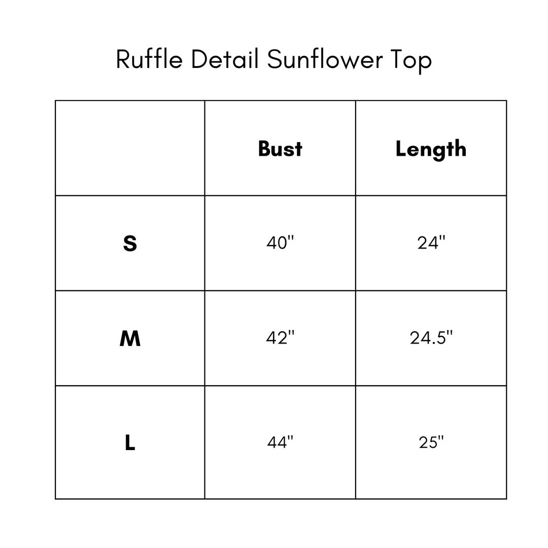 Ruffle Detail Sunflower Top - Yellow