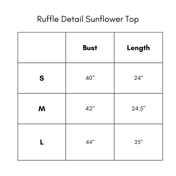 Ruffle Detail Sunflower Top - Yellow
