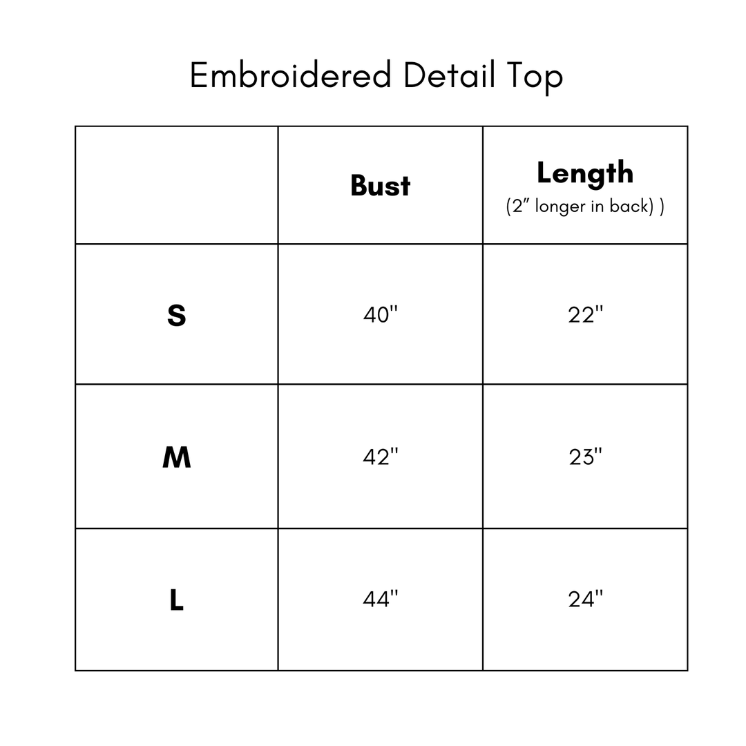 Embroidered Detail Top - Ecru