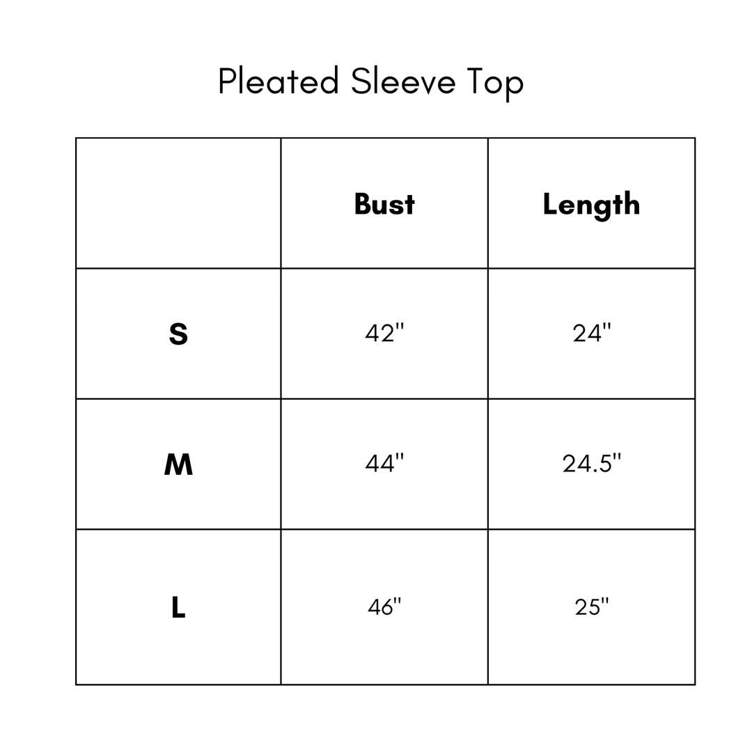 Pleated Sleeve Top - Navy