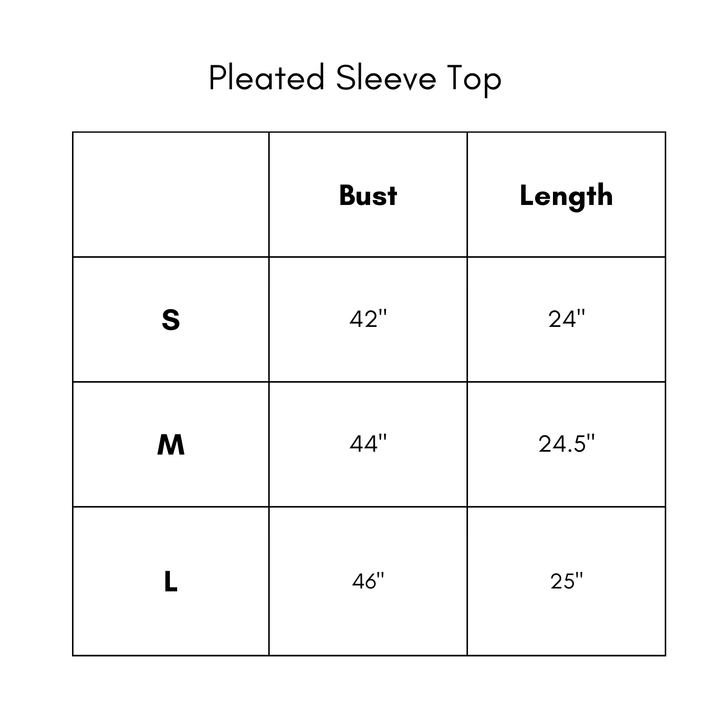 Pleated Sleeve Top - Navy