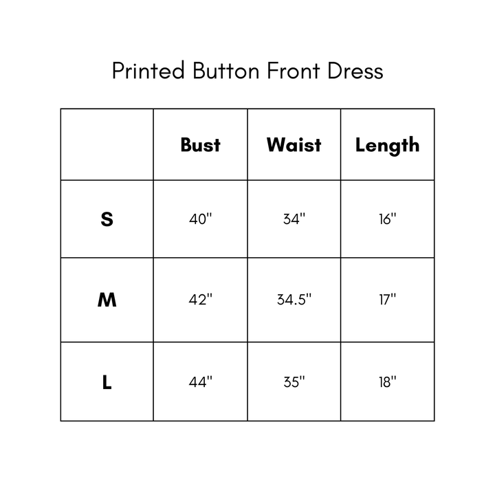 Printed Button Front Dress