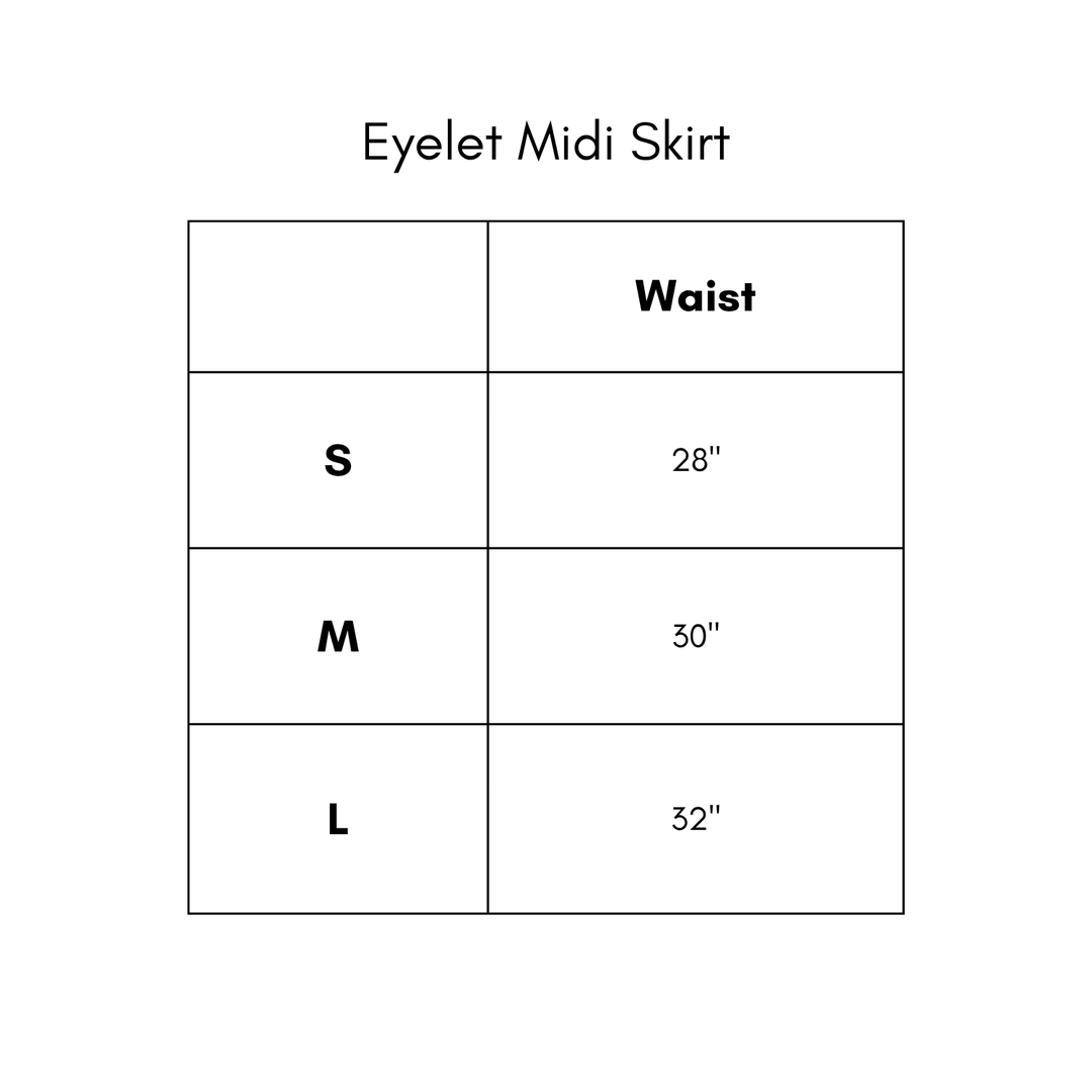 Eyelet Midi Skirt - Lemon