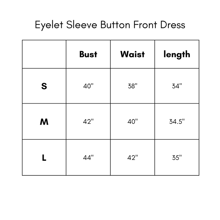 Eyelet Sleeve Button Front Dress - Brown