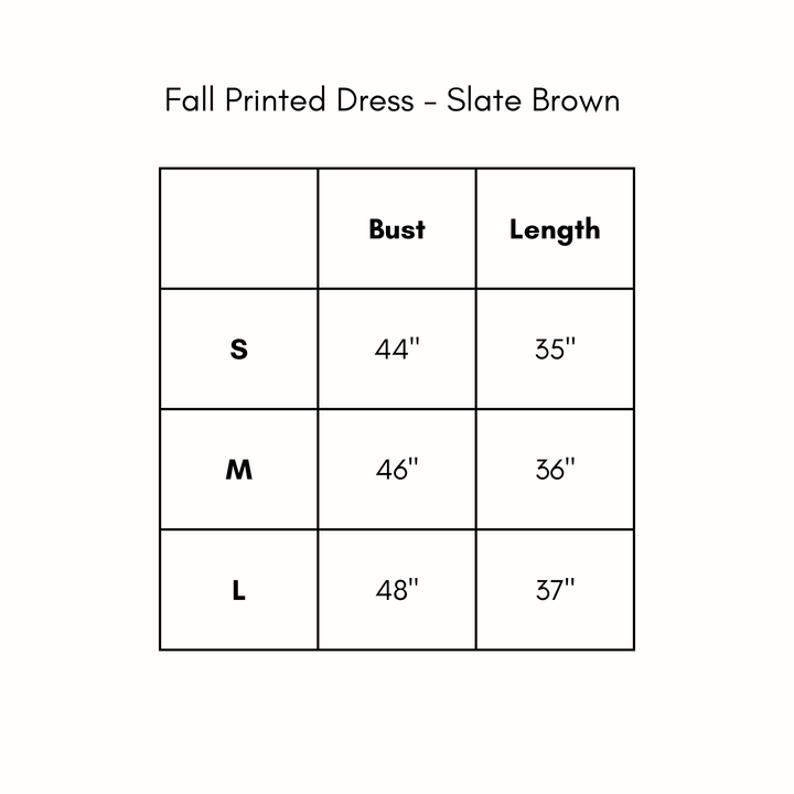 Fall Printed Dress - Slate Brown