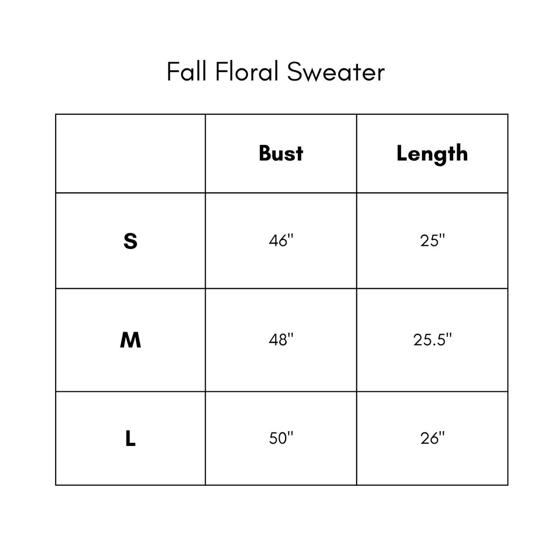 Fall Floral Sweater - Orange