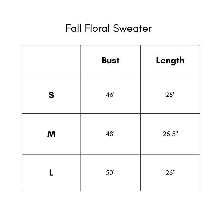 Fall Floral Sweater - Orange