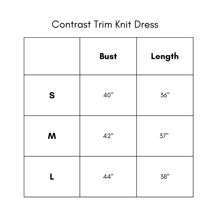 Contrast Trim Knit Dress - Coral/Pink