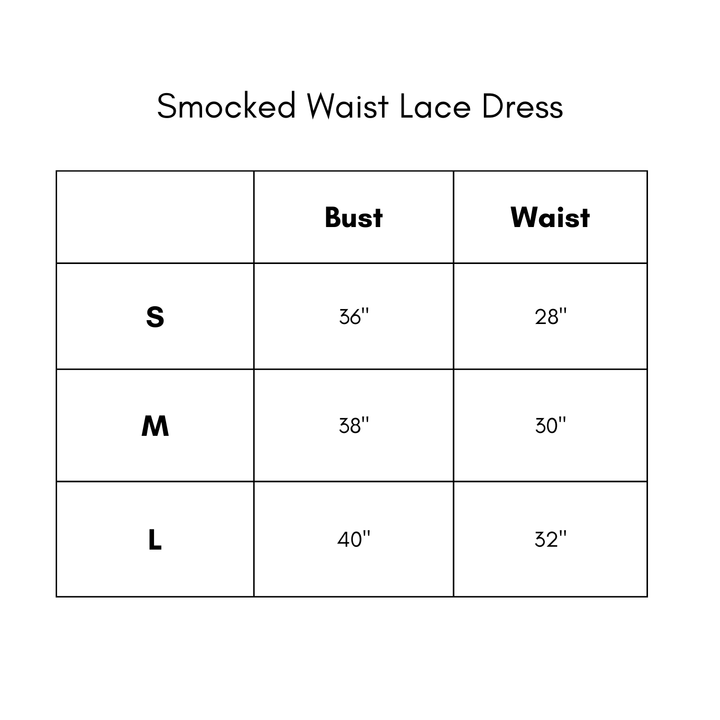 Smocked Waist Lace Dress - Pink