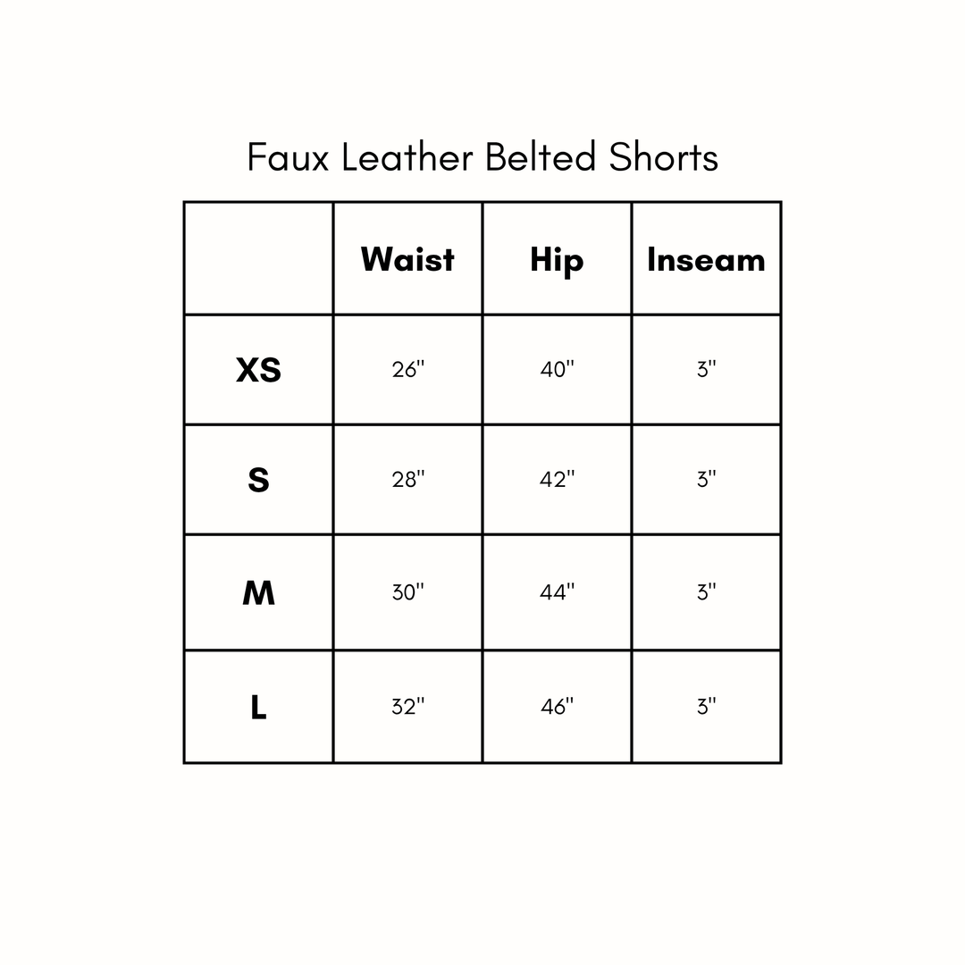 Faux Leather Belted Shorts - Ivory