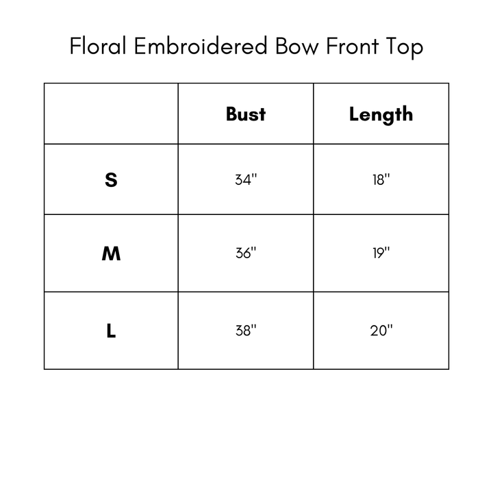 Floral Embroidered Bow Front Top