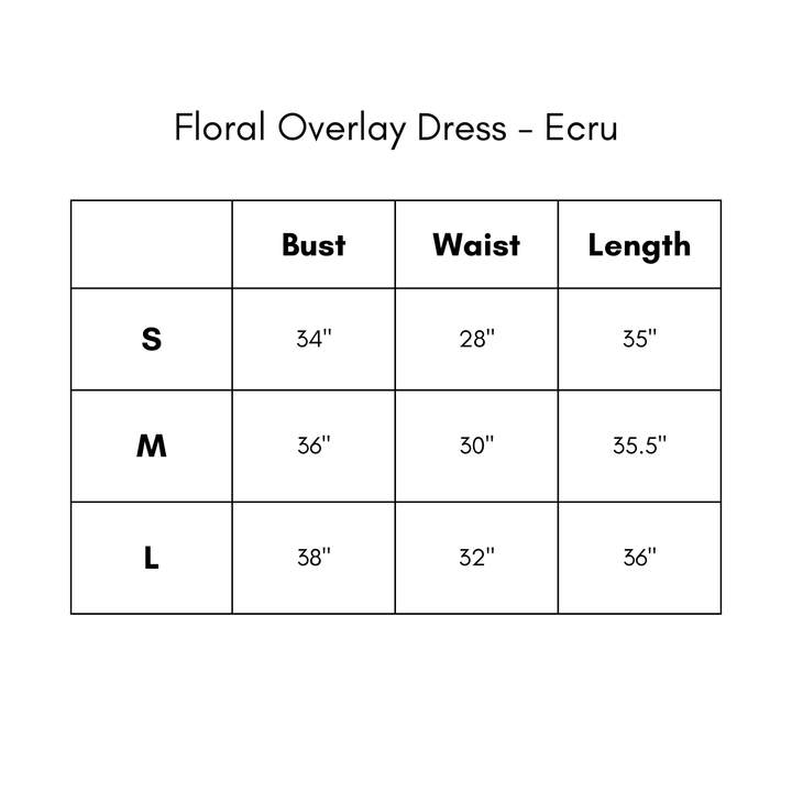 Floral Overlay Dress - Ecru