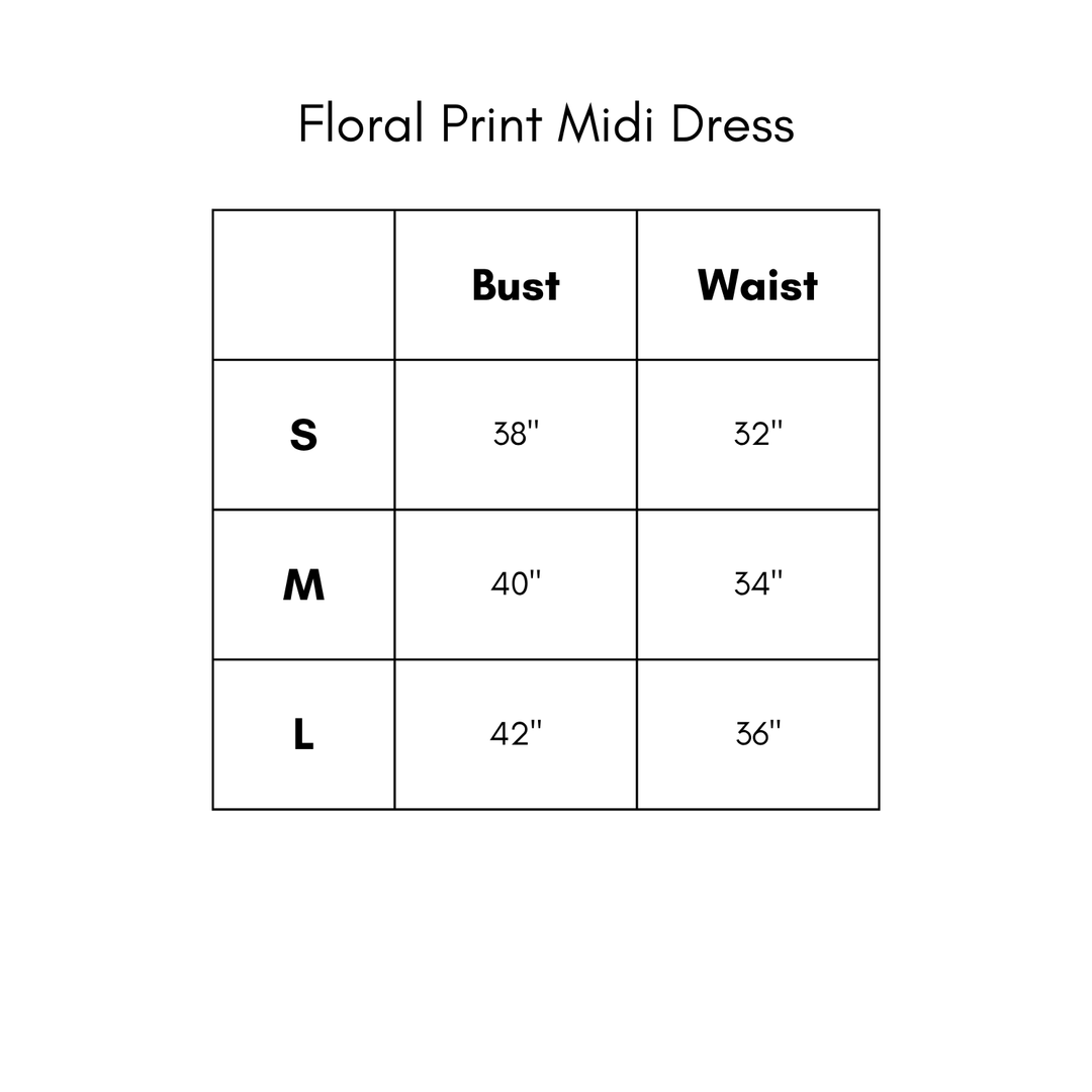 Floral Print Midi Dress - Fuchsia