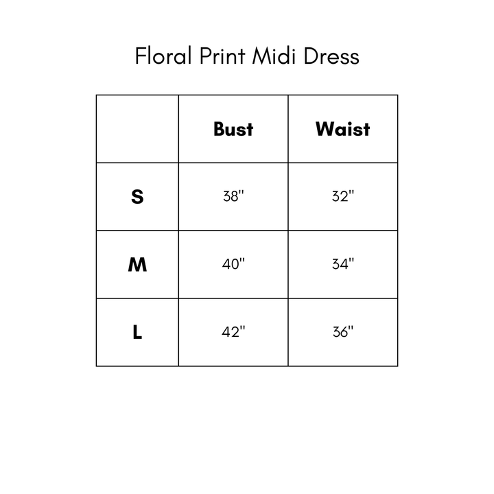 Floral Print Midi Dress - Fuchsia