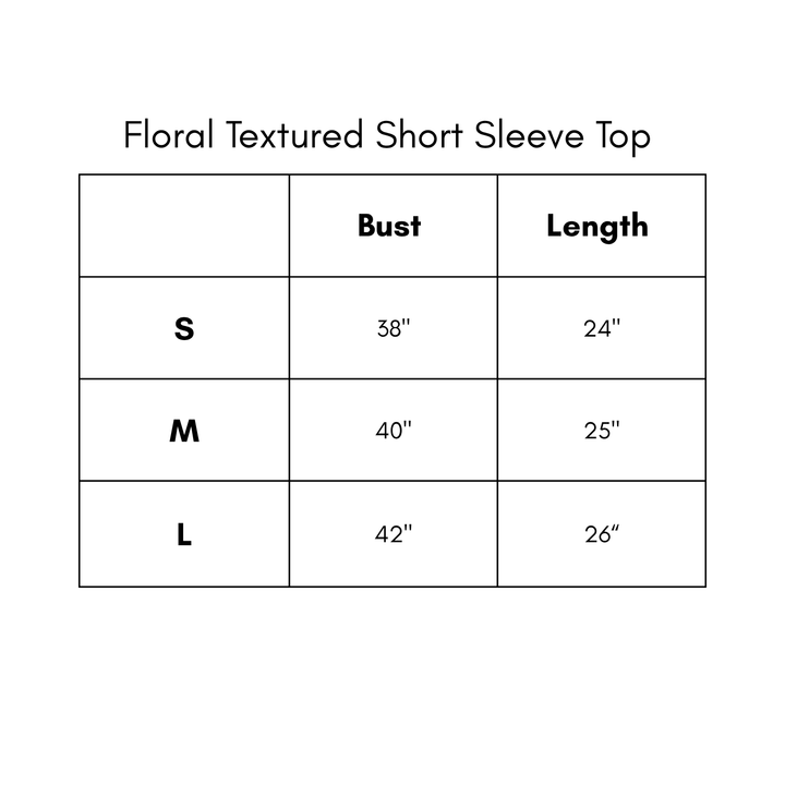 Floral Textured Short Sleeve Top - White