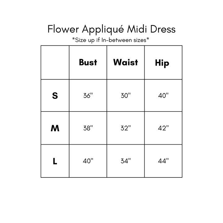 Flower Applique Midi Dress - Rust