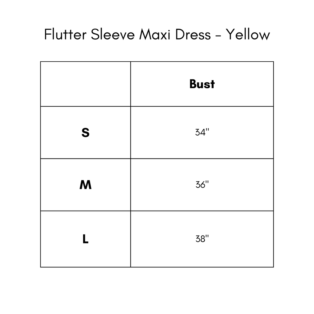 Flutter Sleeve Maxi Dress - Yellow