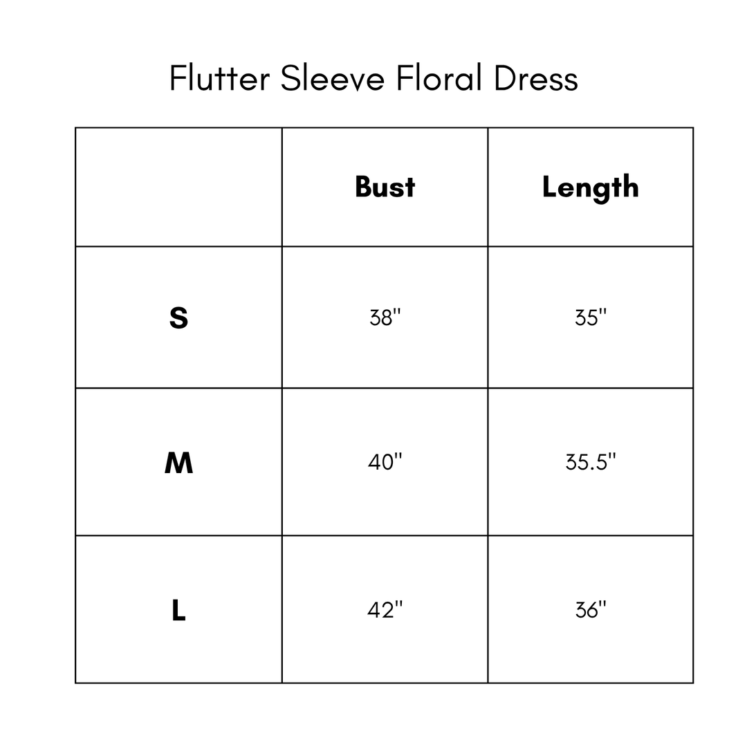 Flutter Sleeve Floral Dress - Green