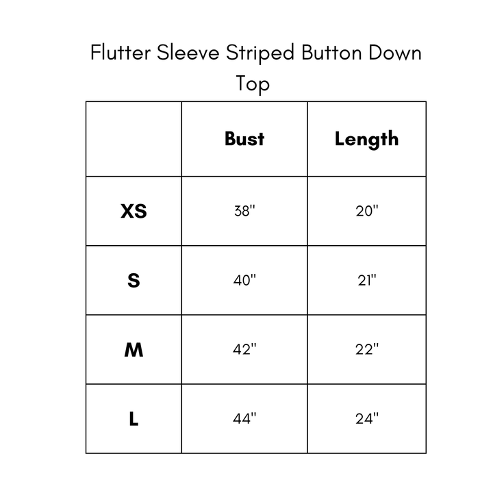 Flutter Sleeve Striped Button Down Top - Blue/Yellow