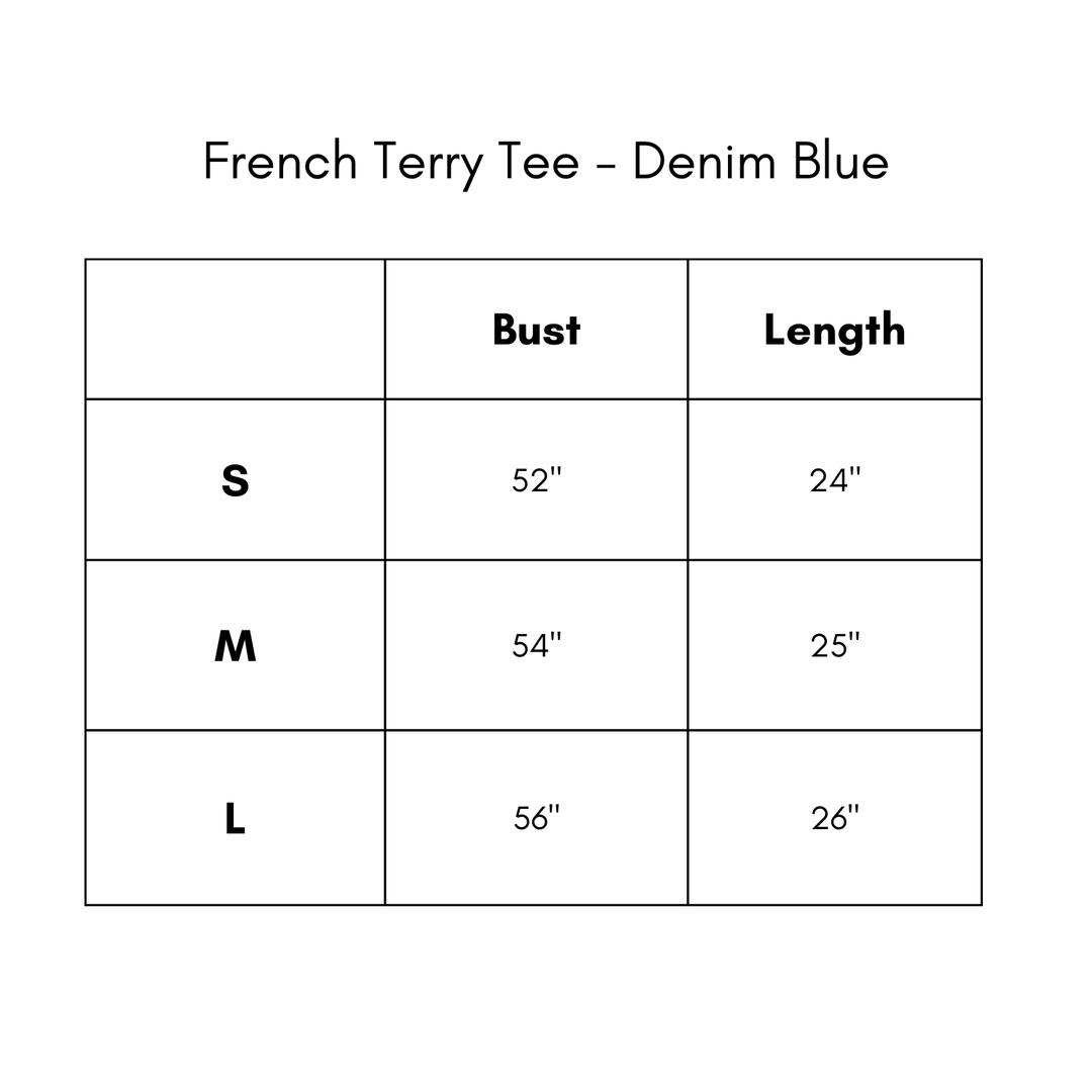 French Terry Tee - Denim Blue