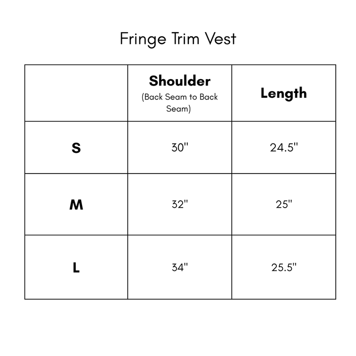 Fringe Trim Vest - Black