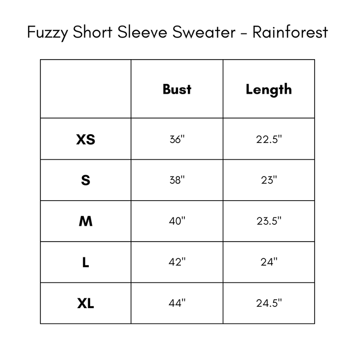 Fuzzy Short Sleeve Sweater - Rainforest