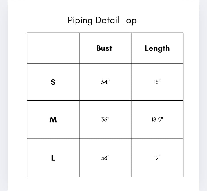 Piping Detail Top - Red