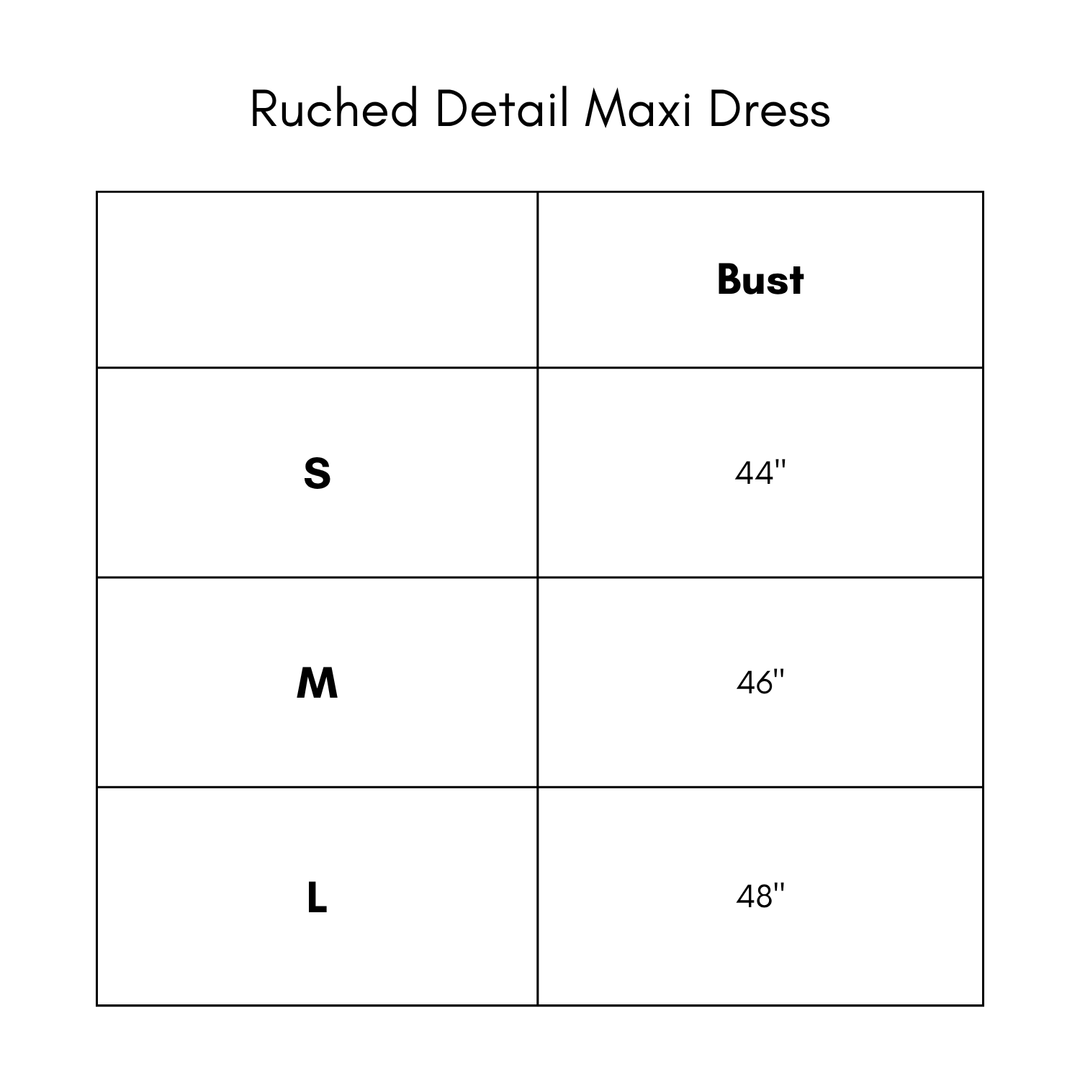 Ruched Detail Maxi Dress - Light Wash