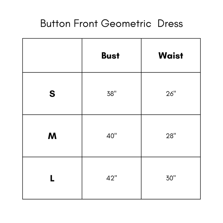 Button Front Geometric Dress - Cream/Black