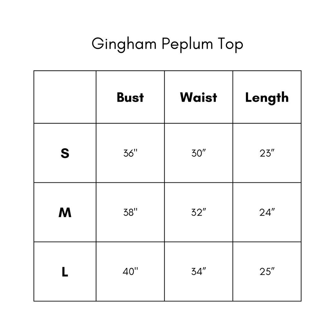 Gingham Peplum Top - Blue