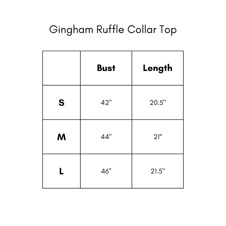 Gingham Ruffle Collar Top - Cherry/Blue