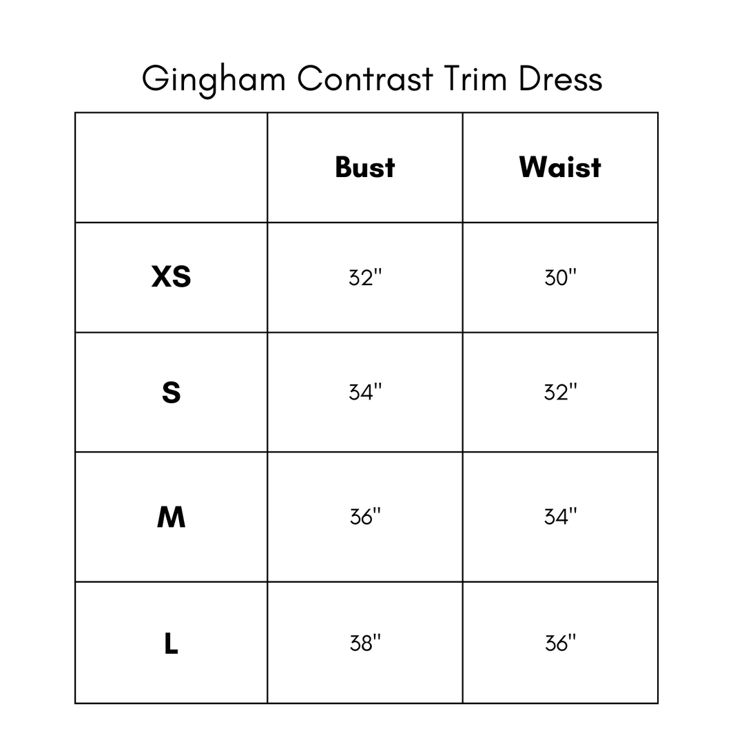 Gingham Contrast Trim Dress - Green