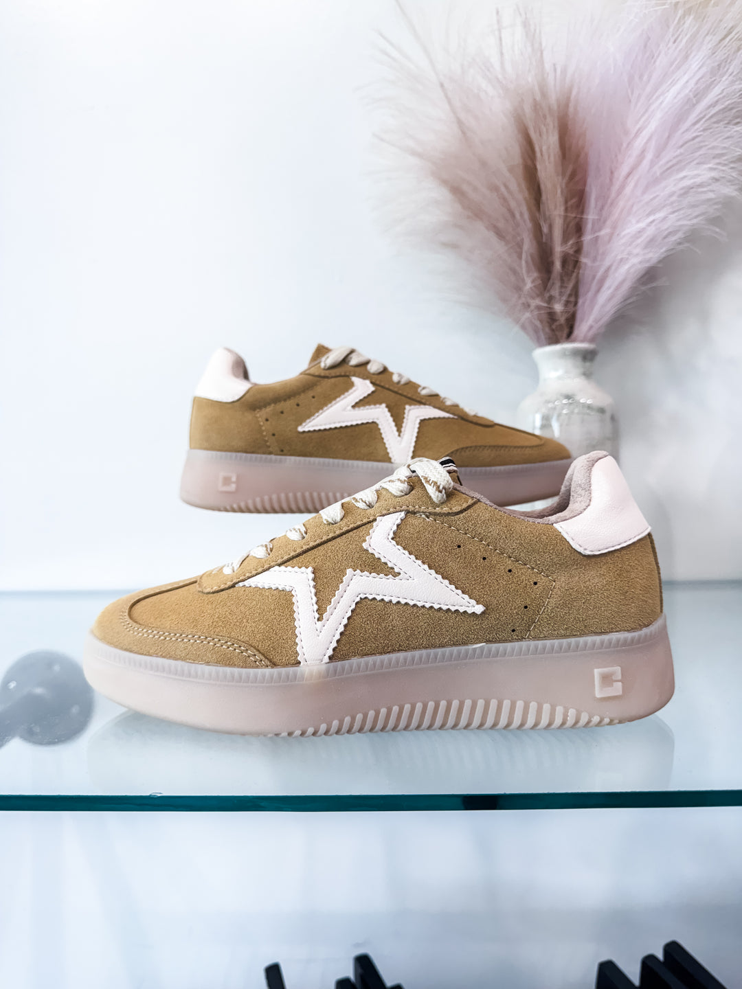 Shu Shop Peaches Sneaker - Camel Suede