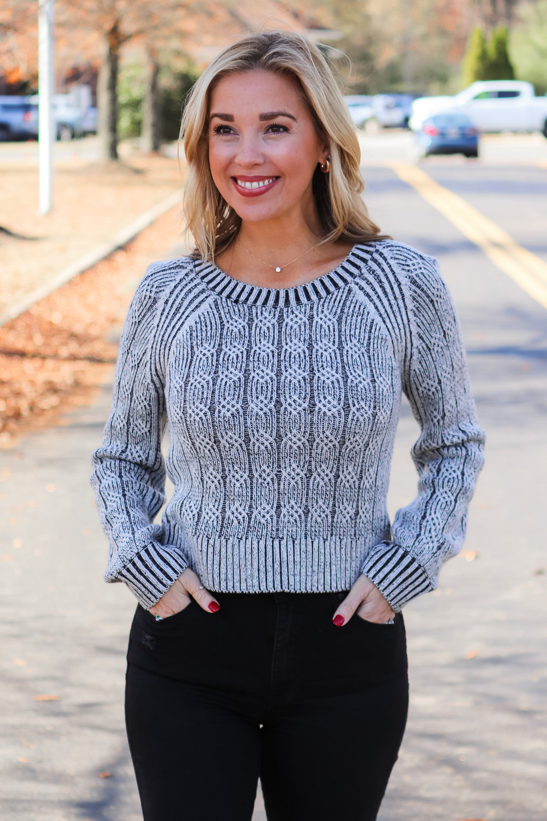 On Cue Cable Sweater - Gray