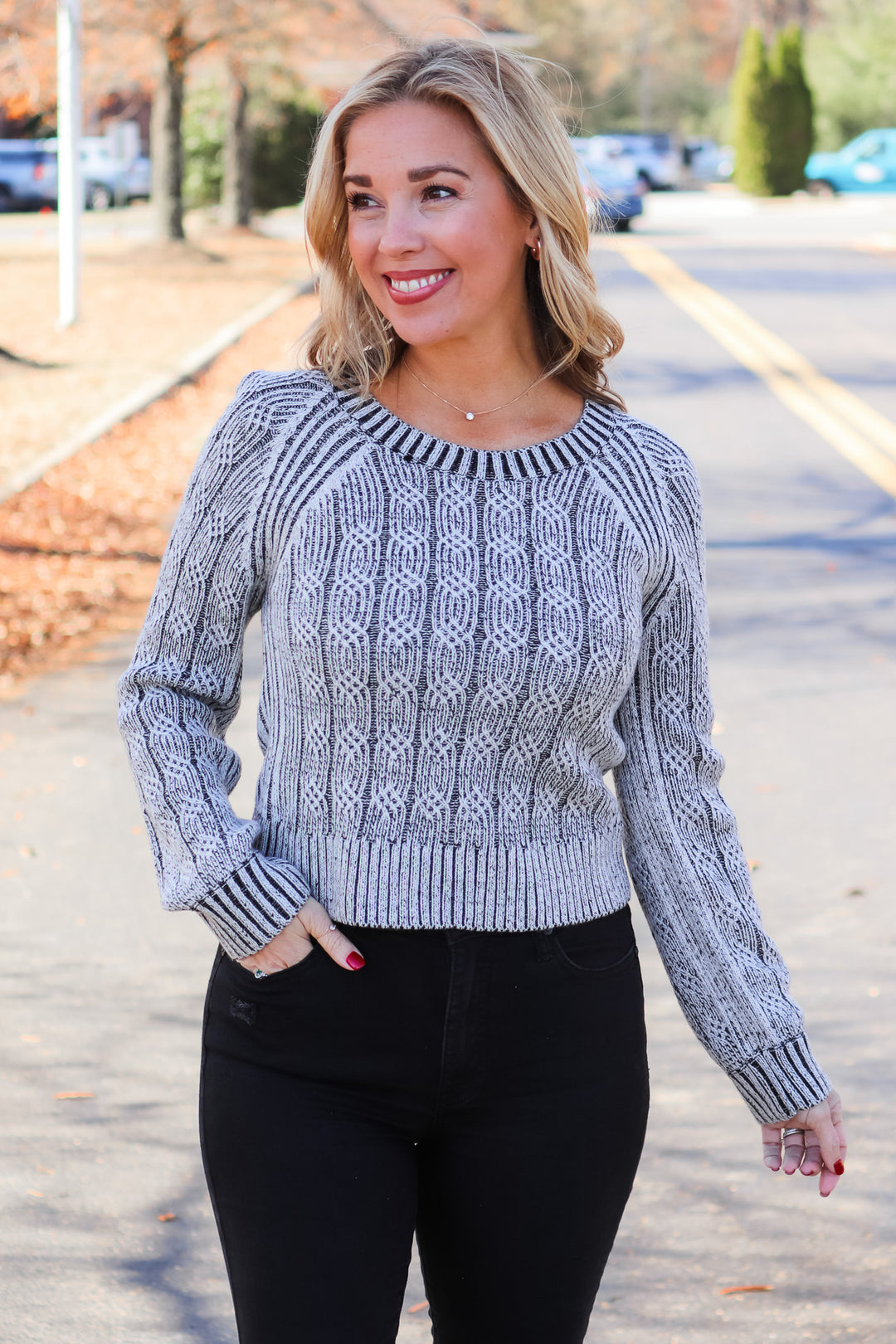 On Cue Cable Sweater - Gray