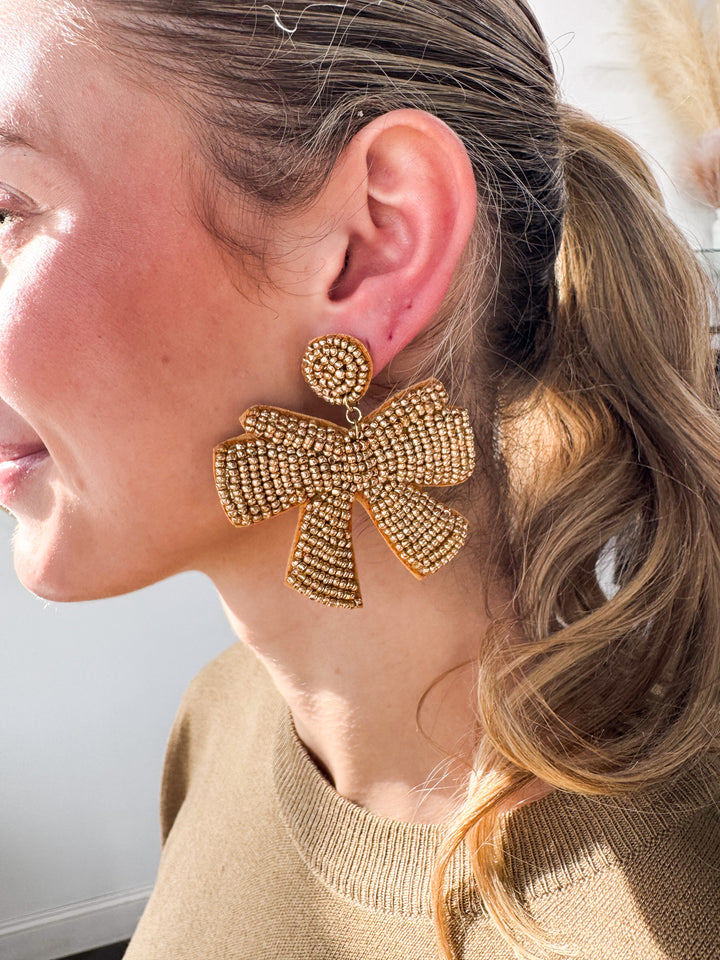 Bow Earrings - Gold