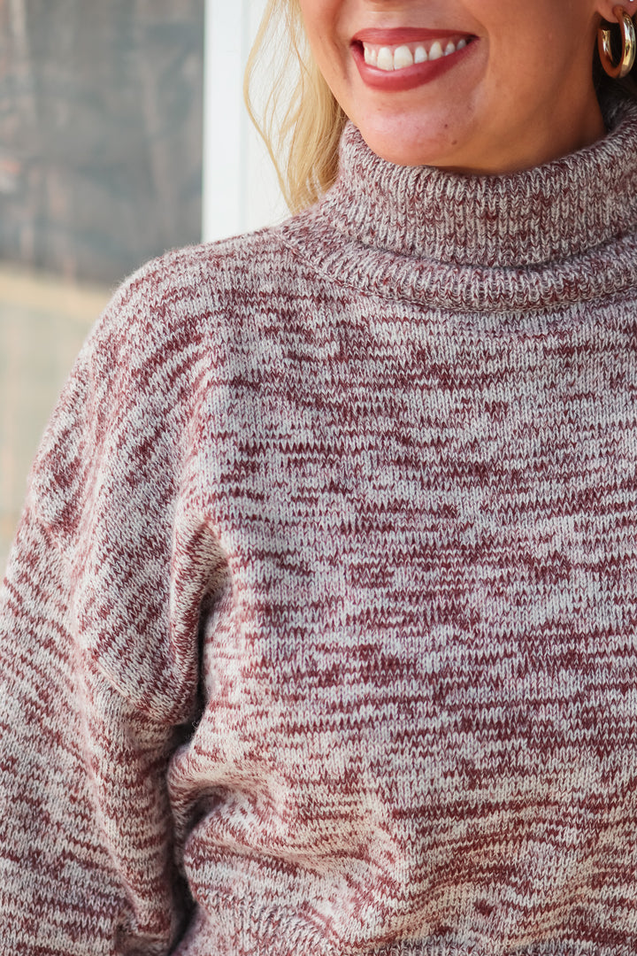 Turtleneck Sweater - Wine