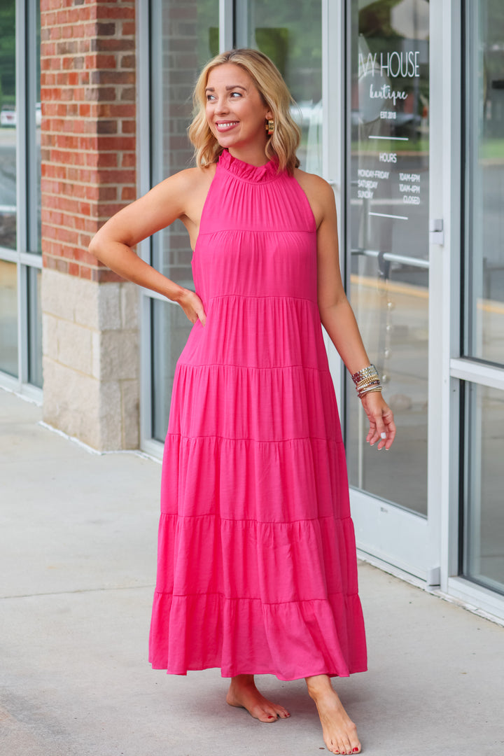 Tiered Maxi Dress - Pink