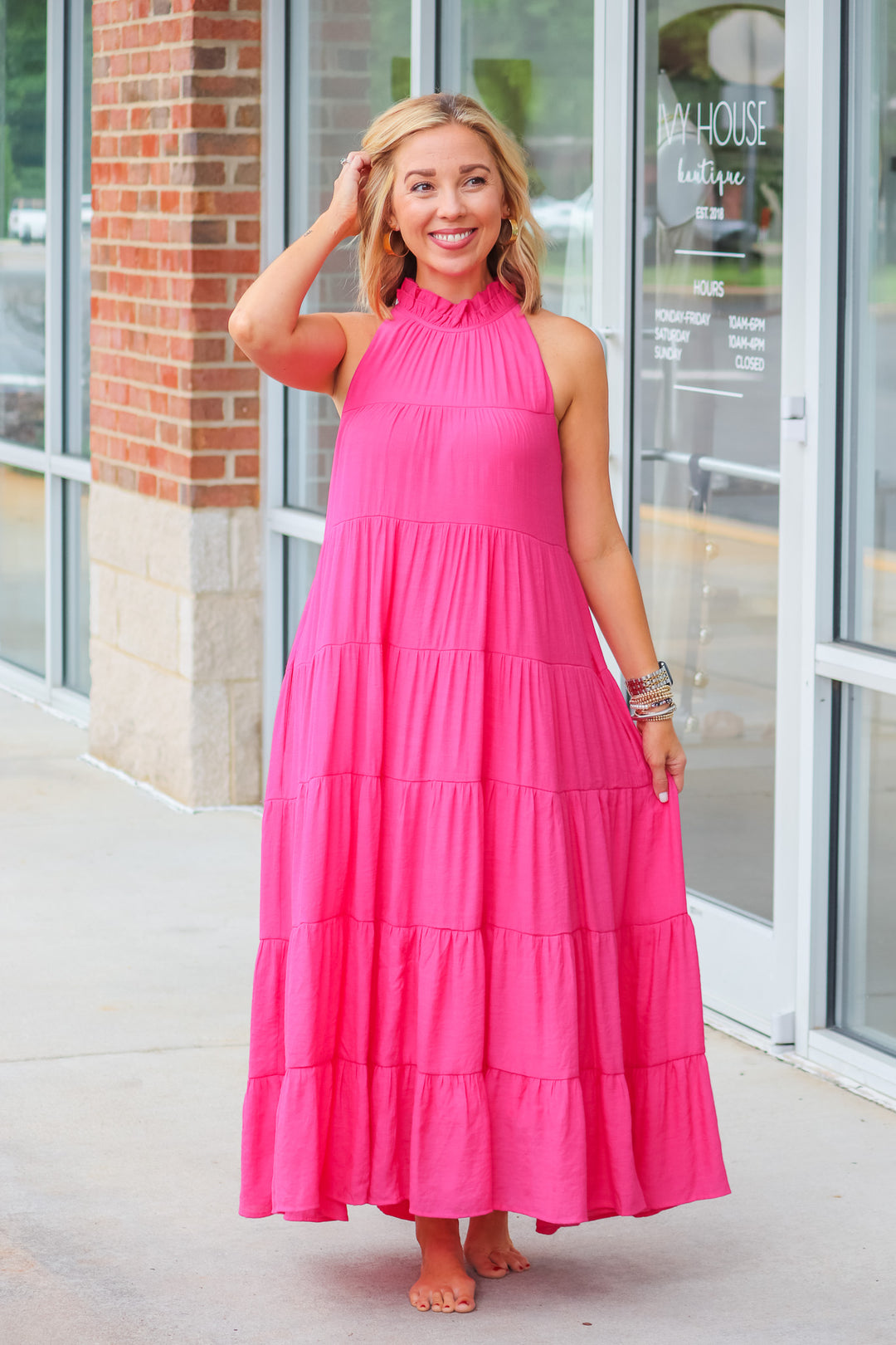 Tiered Maxi Dress - Pink