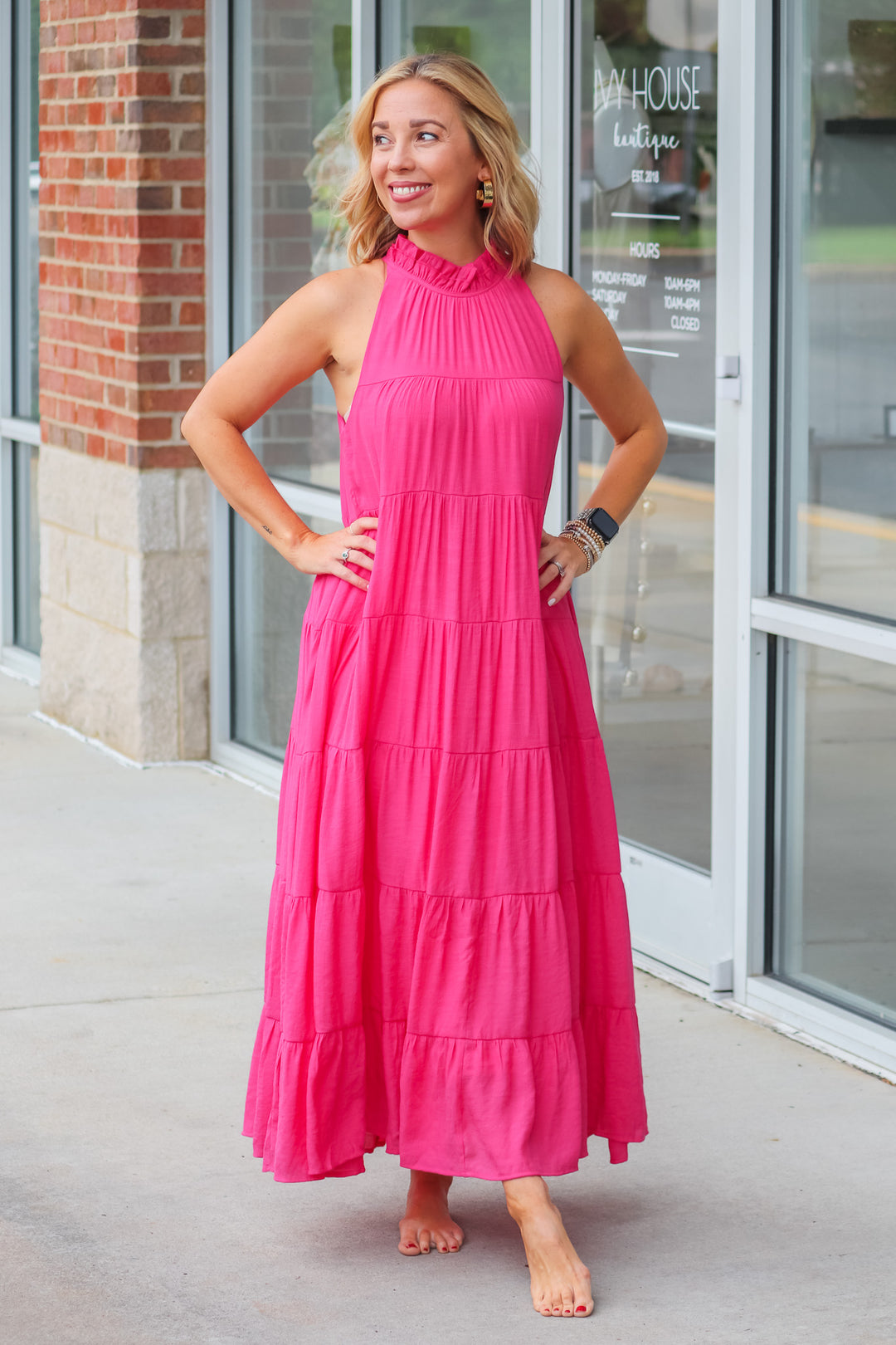 Tiered Maxi Dress - Pink