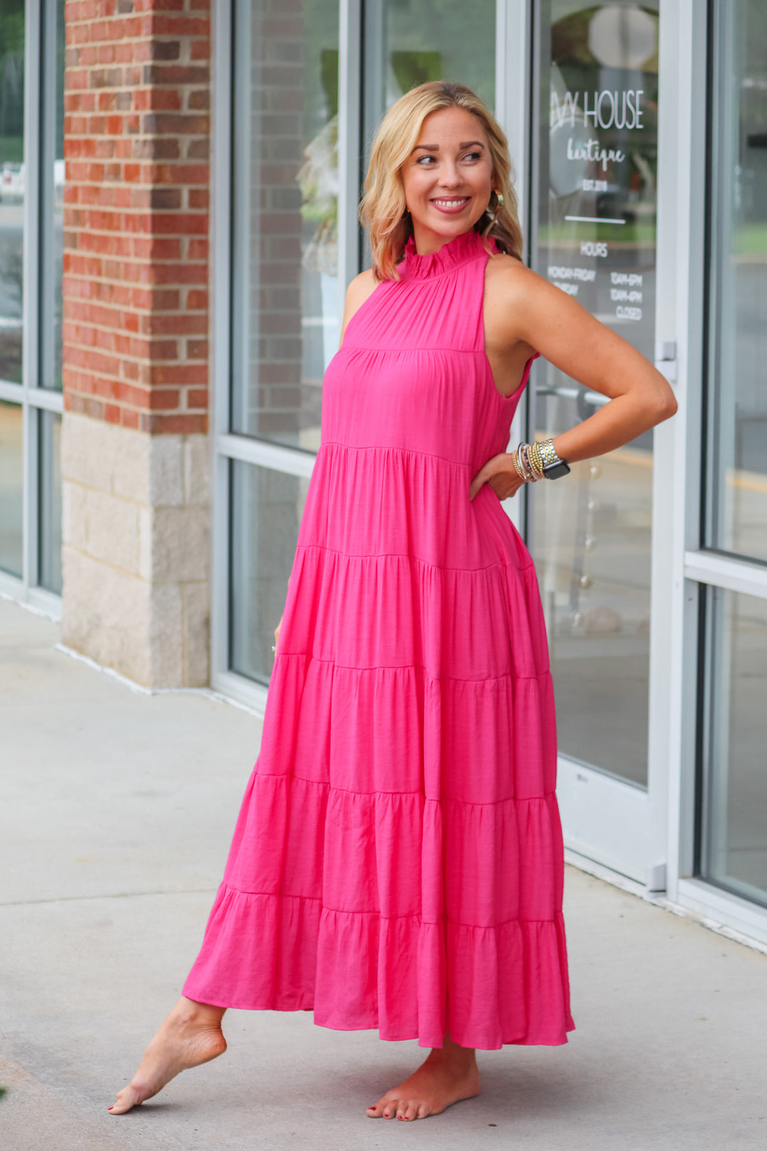 Tiered Maxi Dress - Pink