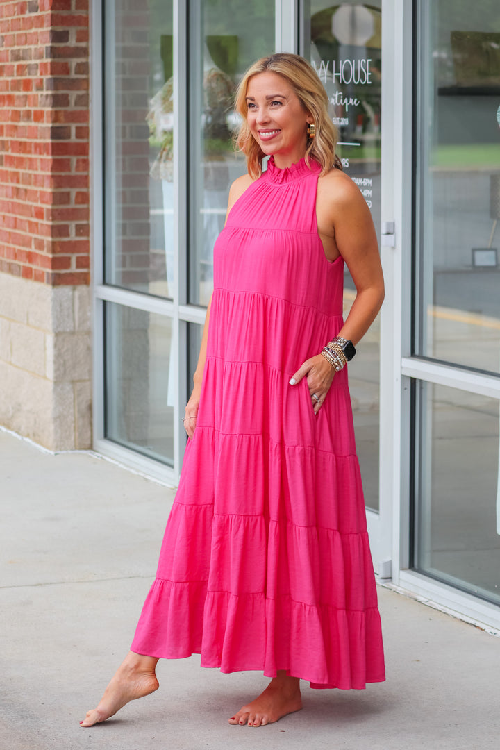 Tiered Maxi Dress - Pink