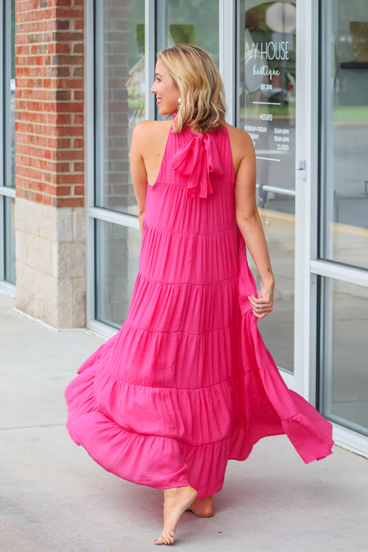 Tiered Maxi Dress - Pink