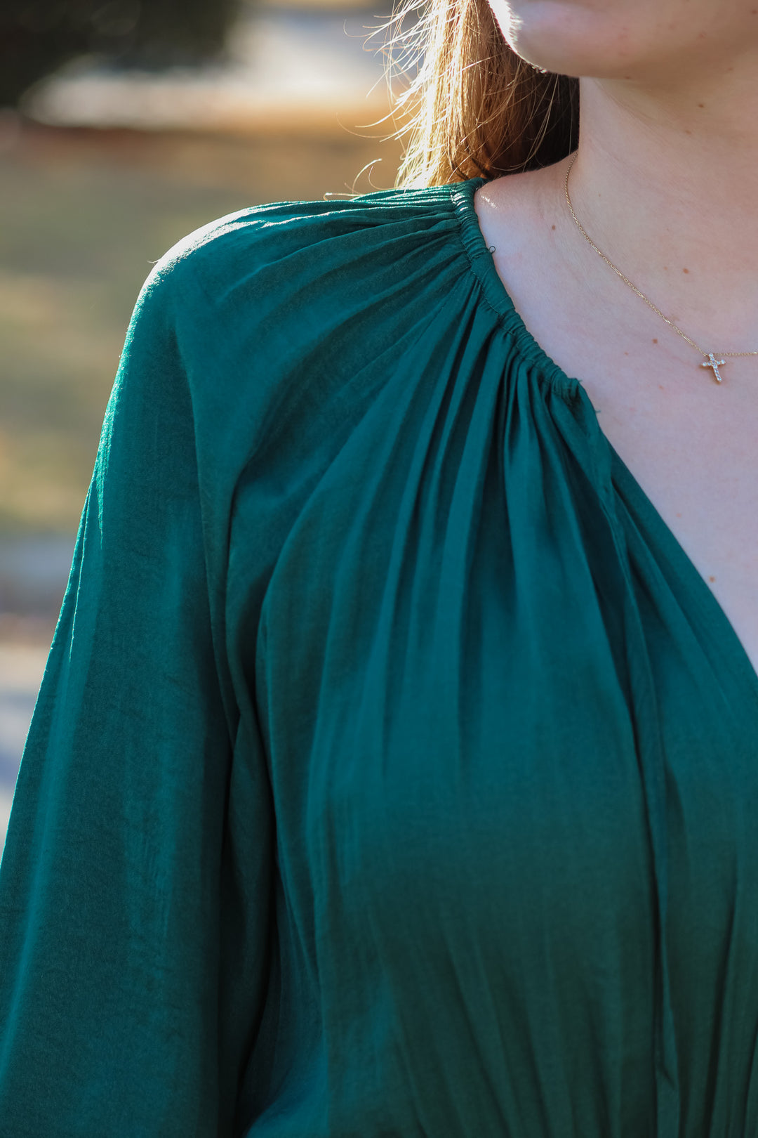 Smocked Waist Maxi Dress - Hunter Green