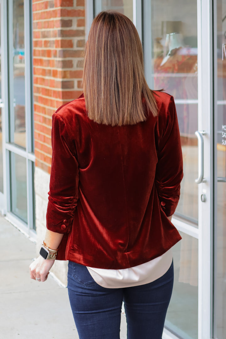 Velvet Blazer - Amber