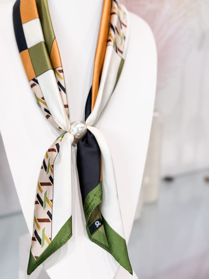 Pearl Magnetic Scarf - Olive